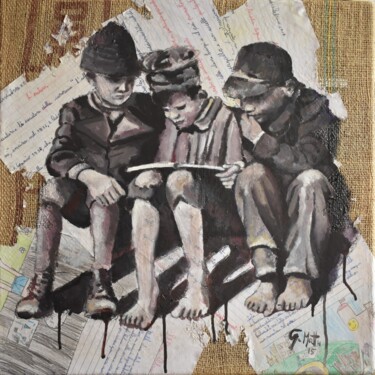 Pintura titulada "Un libro in tre" por Gianni Mattu, Obra de arte original, Acrílico