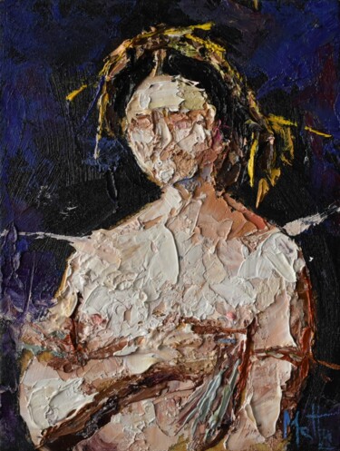 Painting titled "La fornarina "omagg…" by Gianni Mattu, Original Artwork, Oil Mounted on Cardboard