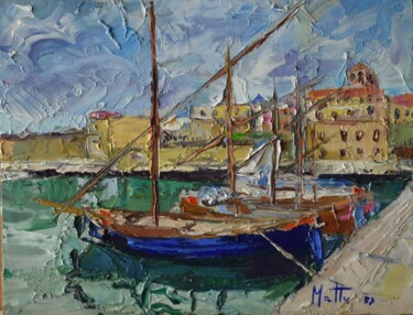 Pintura intitulada "Barche storiche ad…" por Gianni Mattu, Obras de arte originais, Óleo