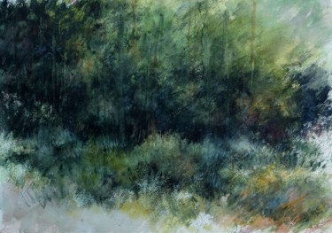 Pittura intitolato ""Nel bosco"" da Gianni Pedrazzi, Opera d'arte originale, Acquarello