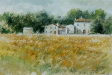 Painting titled ""Il convento"" by Gianni Pedrazzi, Original Artwork, Watercolor