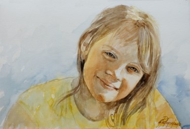 Painting titled "Martina" by Gianni Pedrazzi, Original Artwork, Watercolor