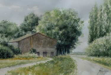 Painting titled ""Abbandonata nel ve…" by Gianni Pedrazzi, Original Artwork, Watercolor