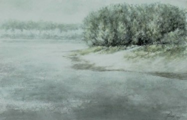 Pittura intitolato ""spiaggia"" da Gianni Pedrazzi, Opera d'arte originale, Acquarello