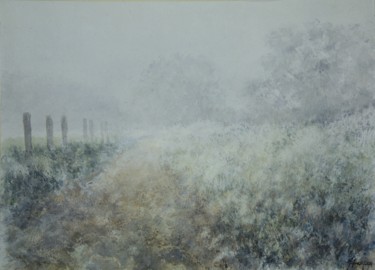 Pittura intitolato "Inverno in golena" da Gianni Pedrazzi, Opera d'arte originale, Acquarello
