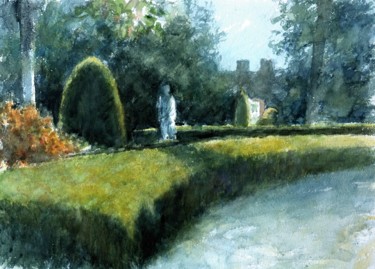 Pintura intitulada "i giardini di Este" por Gianni Pedrazzi, Obras de arte originais, Aquarela