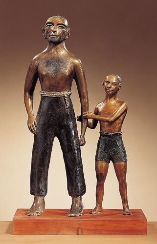 Sculpture titled "PADRE E FIGLIO" by Marcello Giannozzi, Original Artwork