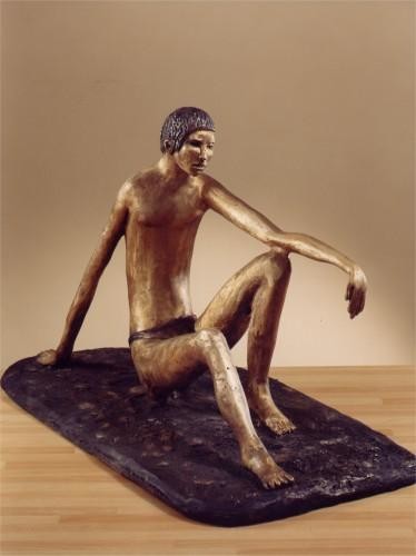 Sculpture titled "UOMO SUL FIUME" by Marcello Giannozzi, Original Artwork