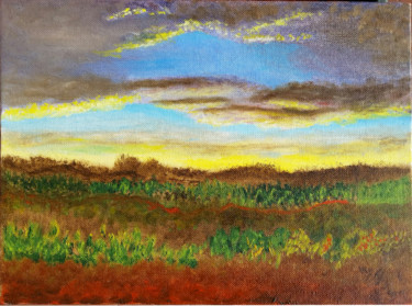 Painting titled "Tramonto" by Giancarlo Stefanelli, Original Artwork, Oil