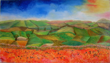 Painting titled "Colline" by Giancarlo Stefanelli, Original Artwork, Oil