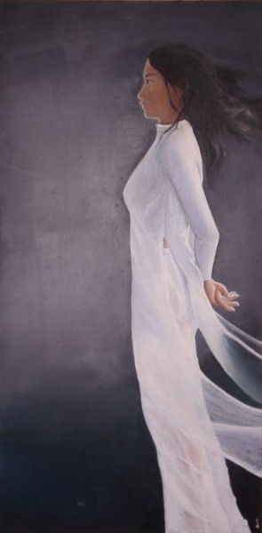 Painting titled "ao dai" by Giao Nguyen, Original Artwork