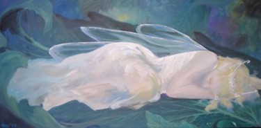 Painting titled "fairy slumber" by Giao Nguyen, Original Artwork