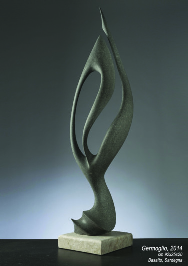 Skulptur mit dem Titel "Germoglio" von Puddu Gianfranco, Original-Kunstwerk, Stein