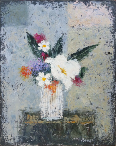 Malerei mit dem Titel "Garden flowers." von Gia Revazi, Original-Kunstwerk, Öl