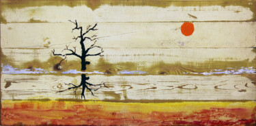 Painting titled "Old Oak." by Gia Revazi, Original Artwork, Acrylic