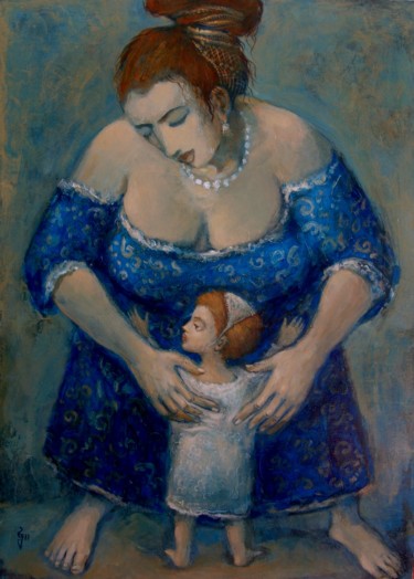 Peinture intitulée "Big Mom" par George Rurua, Œuvre d'art originale, Acrylique