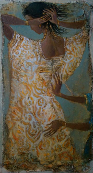 Peinture intitulée "New Dress" par George Rurua, Œuvre d'art originale