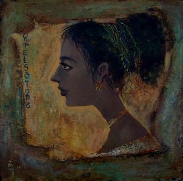 Painting titled "Princess" by George Rurua, Original Artwork, Acrylic