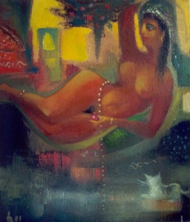 Painting titled "Fairytale  Oil on c…" by George Rurua, Original Artwork, Oil