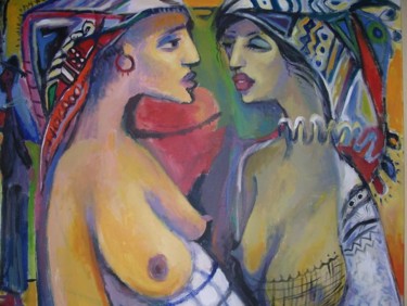 Painting titled "Lady and servant" by George Rurua, Original Artwork