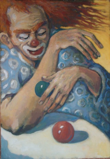 Pintura titulada "Clown" por George Rurua, Obra de arte original, Oleo