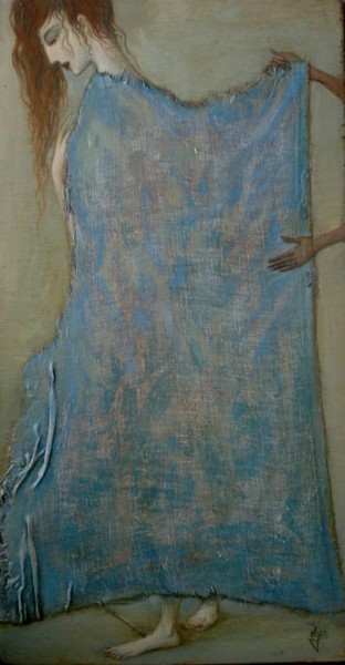 Malerei mit dem Titel "An old dress" von George Rurua, Original-Kunstwerk, Acryl