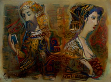 Painting titled "Oriental" by George Rurua, Original Artwork, Acrylic