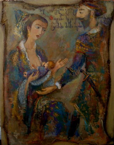 Painting titled "Byble fairy tale" by George Rurua, Original Artwork, Acrylic