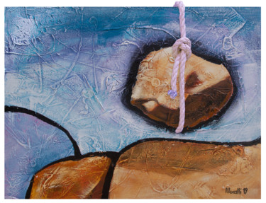 Malerei mit dem Titel "Pedra Flutuante H" von Gilberto Moralli, Original-Kunstwerk, Acryl