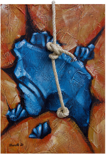 「Pedra Flutuante Azul」というタイトルの絵画 Gilberto Moralliによって, オリジナルのアートワーク, アクリル