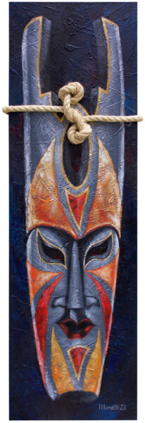 Pittura intitolato "Máscara Africana" da Gilberto Moralli, Opera d'arte originale, Acrilico
