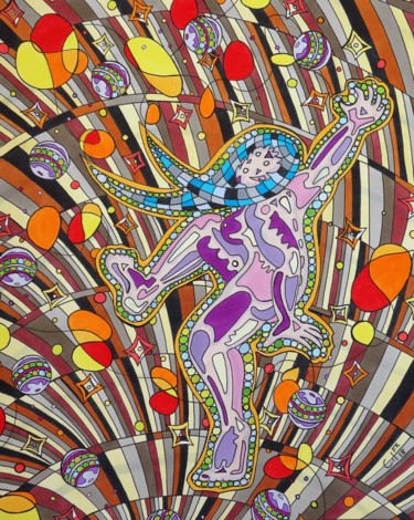 Drawing titled "Au rythme des chant…" by Vincent Gibert, Original Artwork, Marker