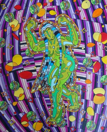 Drawing titled "Au rythme des chant…" by Vincent Gibert, Original Artwork, Marker