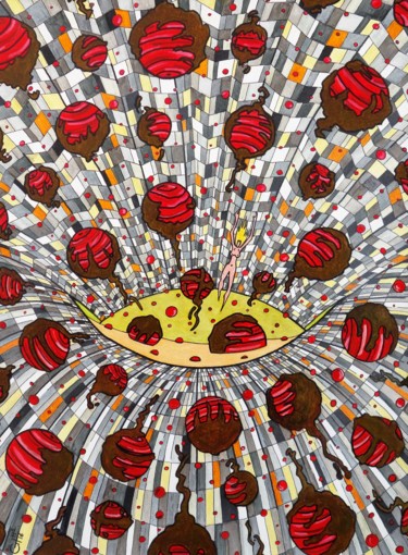 Dessin intitulée "Sans dessus - desso…" par Vincent Gibert, Œuvre d'art originale, Pastel