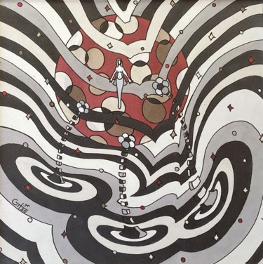 Drawing titled "Rendez - vous noctu…" by Vincent Gibert, Original Artwork, Marker