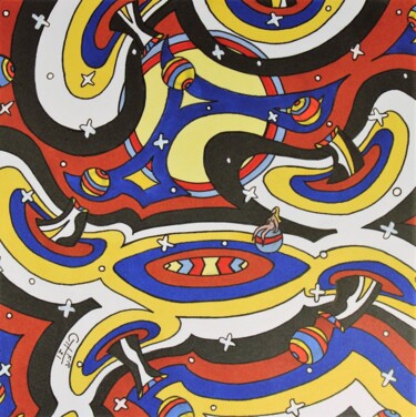 Drawing titled "Galaxie primaire da…" by Vincent Gibert, Original Artwork, Marker