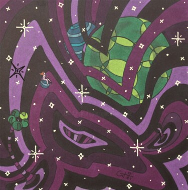 Dessin intitulée "Galaxie Vador dans…" par Vincent Gibert, Œuvre d'art originale, Marqueur