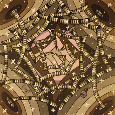 图画 标题为“Galaxie rétro dans…” 由Vincent Gibert, 原创艺术品, 标记