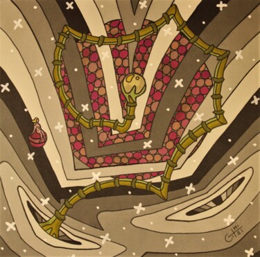 Dibujo titulada "Galaxie rétro dans…" por Vincent Gibert, Obra de arte original, Rotulador