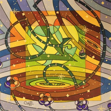 Drawing titled "Terra galaxie dans…" by Vincent Gibert, Original Artwork, Marker