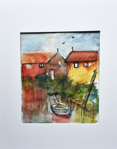 Painting titled "ile d'OLERON" by Brigitte Gicquiaud, Original Artwork, Watercolor