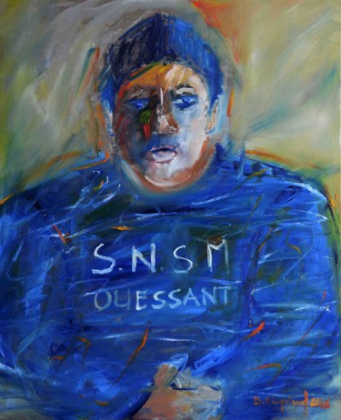 Peinture intitulée "MARIN SAUVETEUR" par Brigitte Gicquiaud, Œuvre d'art originale, Huile