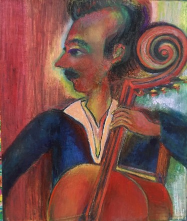 Pintura titulada "Jazz à Montmartre" por Gid Artiste Montmartre, Obra de arte original, Oleo