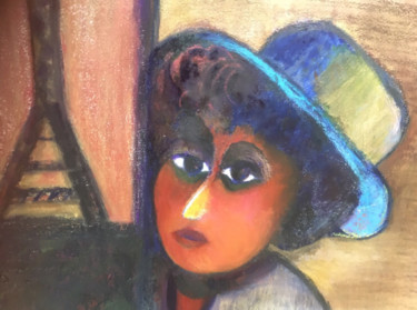 Peinture intitulée "Le petit peintre de…" par Gid Artiste Montmartre, Œuvre d'art originale, Pastel