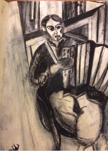 Painting titled "Accords" by Gid Artiste Montmartre, Original Artwork, Charcoal