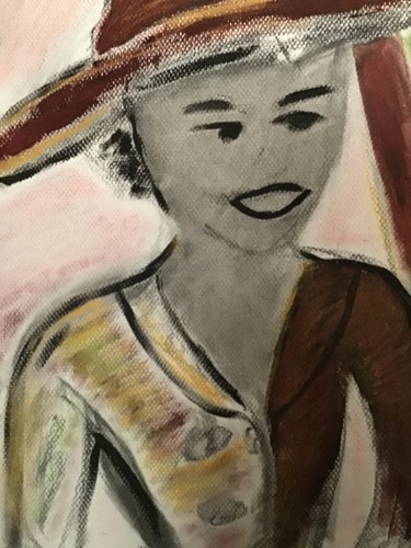 Malerei mit dem Titel "Dora" von Gid Artiste Montmartre, Original-Kunstwerk, Pastell