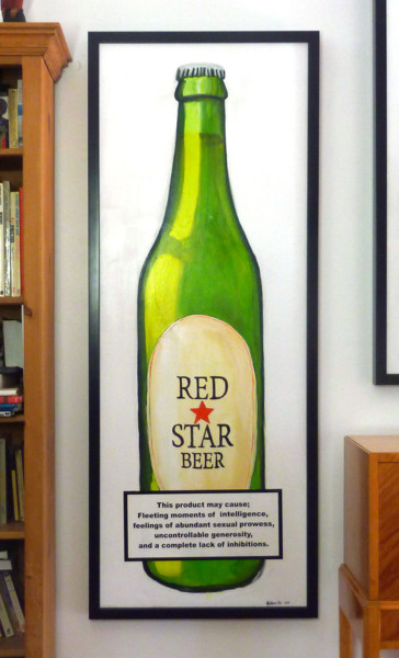 Painting titled "Red Star Beer, Gove…" by Gideon Nel, Original Artwork, Acrylic