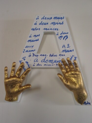 Sculpture intitulée "a deux mains" par Gides, Œuvre d'art originale