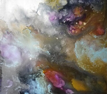Peinture intitulée "nébuleuse d'Orion" par Gides, Œuvre d'art originale, Huile Monté sur Aluminium