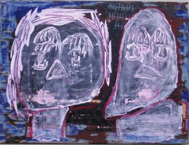 Painting titled "père et mère" by Odile Gidon, Original Artwork